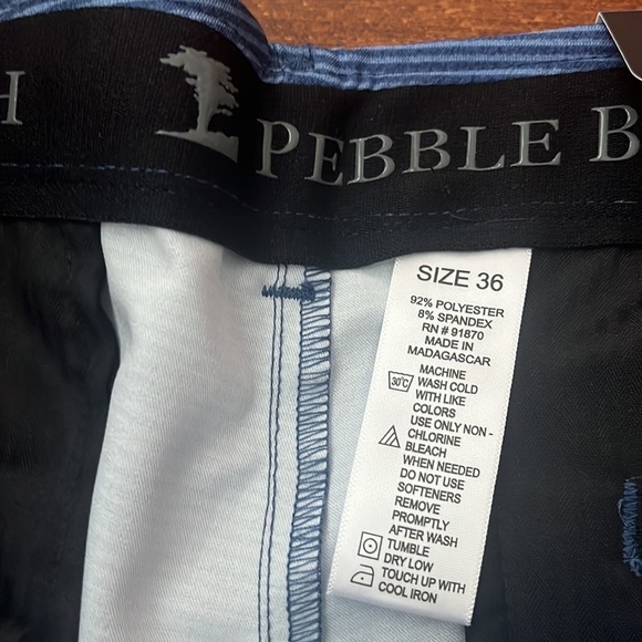 NWT Pebble Beach Men Dry Luxe Performance Blue Stripe Shorts Size 36 - Picture 5 of 10